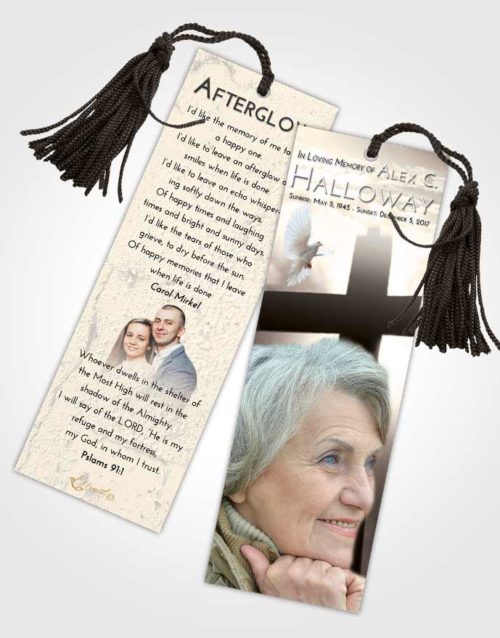 Funeral Bookmark Template Tranquil Faith in the Cross