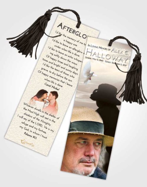 Funeral Bookmark Template Tranquil Fishing Desire