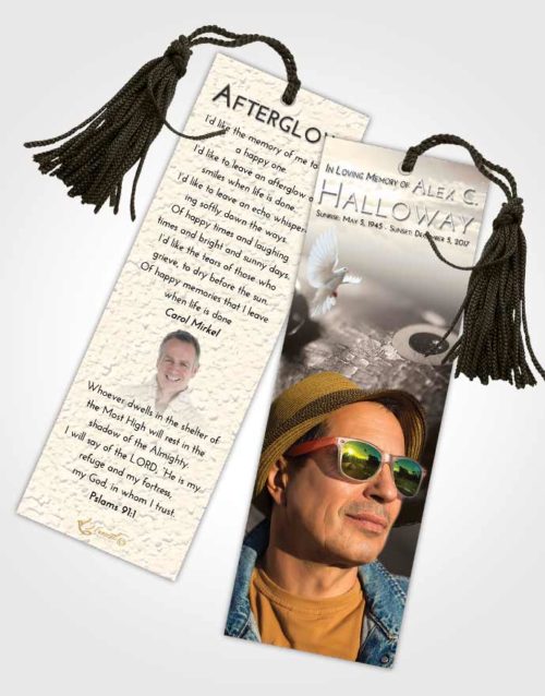 Funeral Bookmark Template Tranquil Fishing Escape