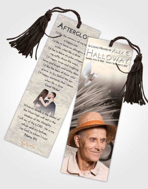 Funeral Bookmark Template Tranquil Fishing Serenity
