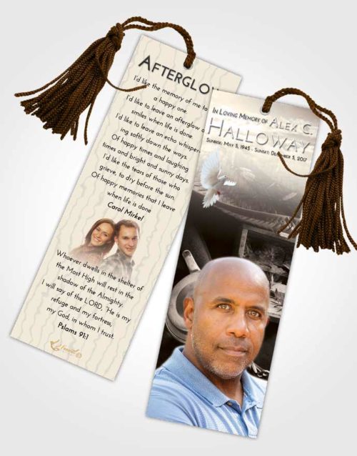 Funeral Bookmark Template Tranquil Fishing Tackle