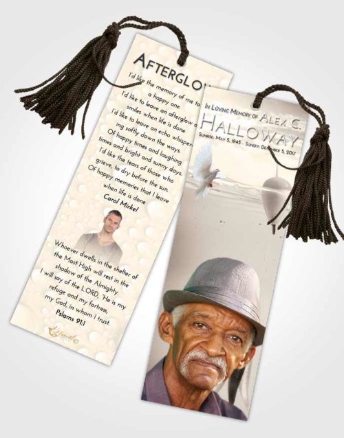 Funeral Bookmark Template Tranquil Fishing in the Sea