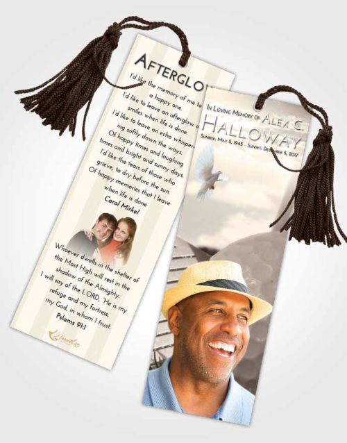 Funeral Bookmark Template Tranquil Golf Day
