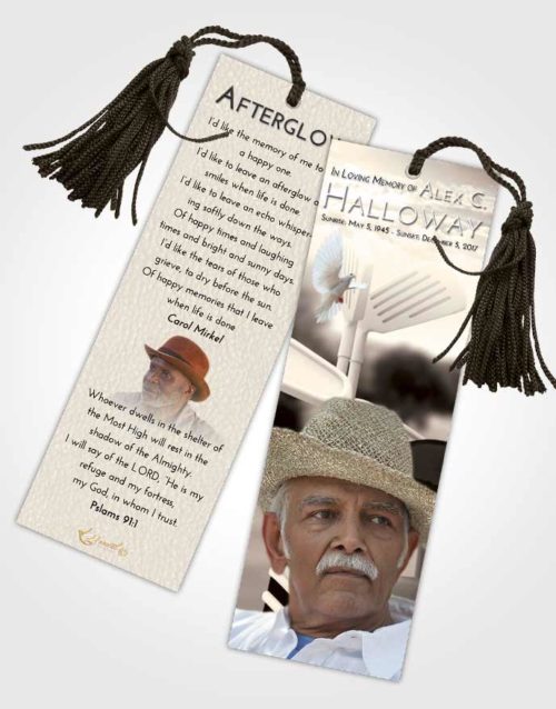 Funeral Bookmark Template Tranquil Golf Fairway