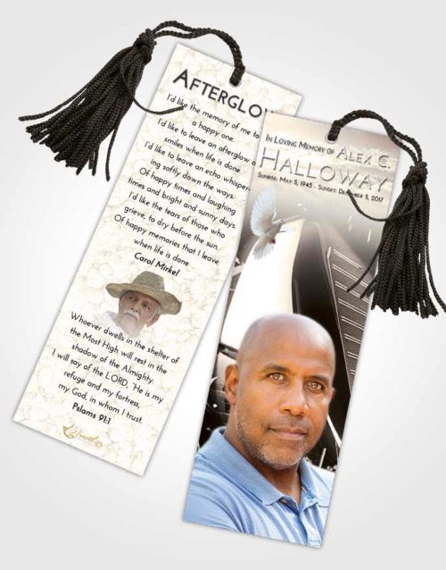 Funeral Bookmark Template Tranquil Golf Swing