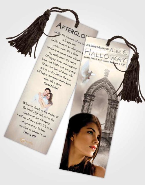 Funeral Bookmark Template Tranquil Heavens Path