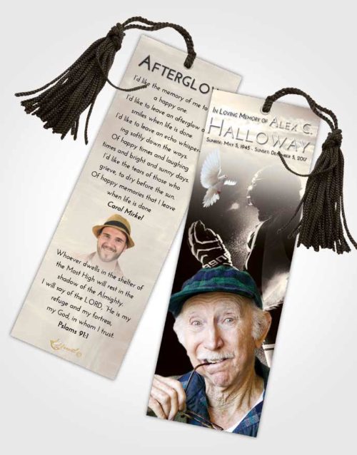 Funeral Bookmark Template Tranquil Hockey Paradise