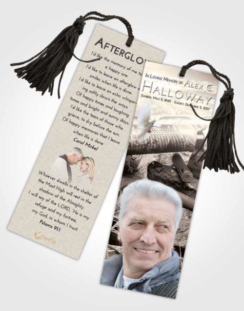 Funeral Bookmark Template Tranquil Hunters Life