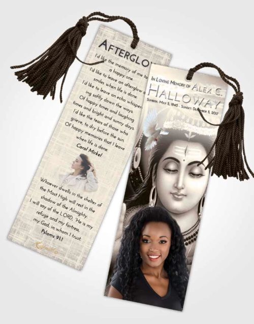 Funeral Bookmark Template Tranquil Lord Shiva Dignity