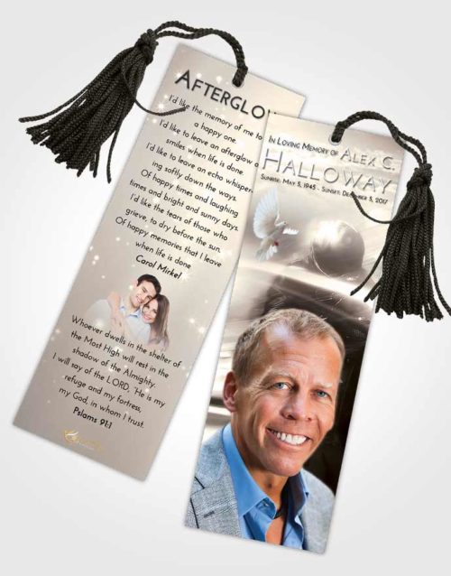 Funeral Bookmark Template Tranquil Motorcycle Speed