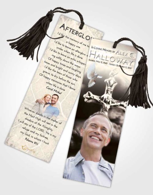 Funeral Bookmark Template Tranquil Rosary Life