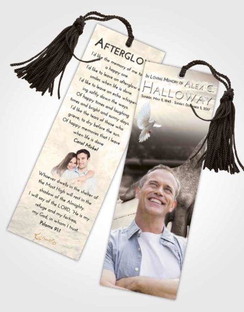 Funeral Bookmark Template Tranquil Rugby Surprise