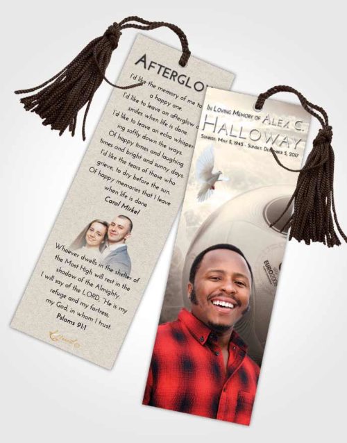 Funeral Bookmark Template Tranquil Soccer Miracle
