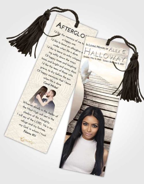 Funeral Bookmark Template Tranquil Stairway to Life