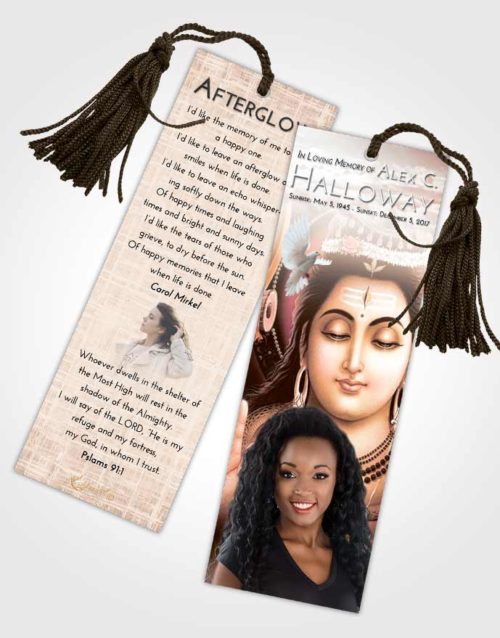 Funeral Bookmark Template Vintage Love Lord Shiva Dignity