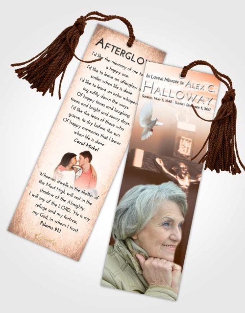 Funeral Bookmark Template Vintage Love Rosary Love