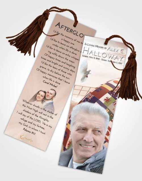 Funeral Bookmark Template Vintage Love Rugby Passion