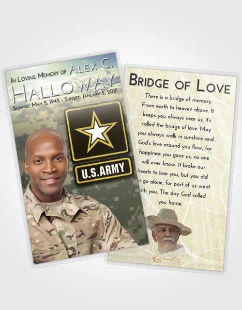 Funeral Prayer Card Template At Dusk Army Duty