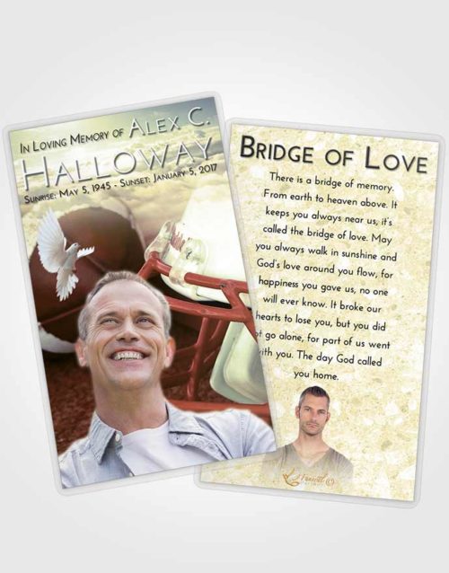 Funeral Prayer Card Template At Dusk Football Party