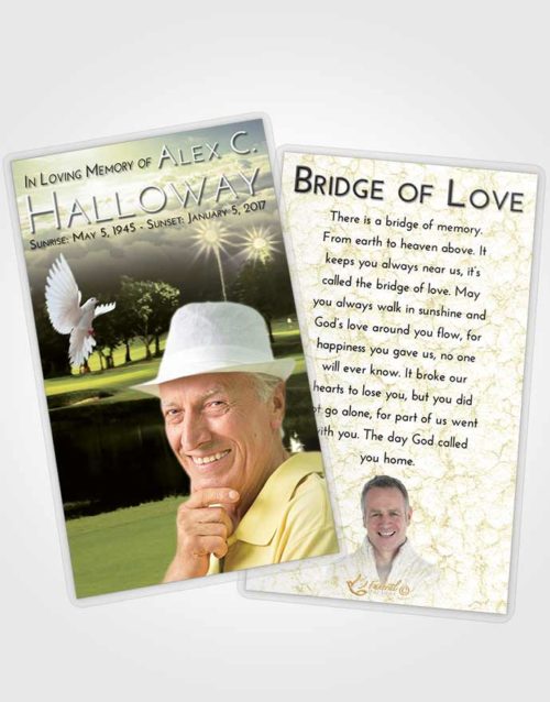 Funeral Prayer Card Template At Dusk Golf Paradise