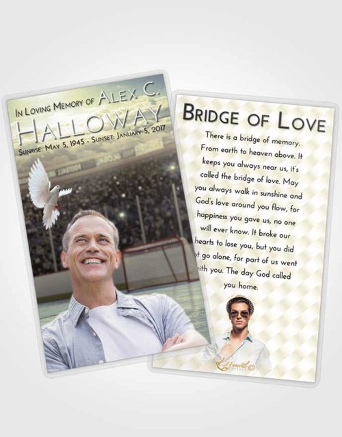 Funeral Prayer Card Template At Dusk Hockey Love