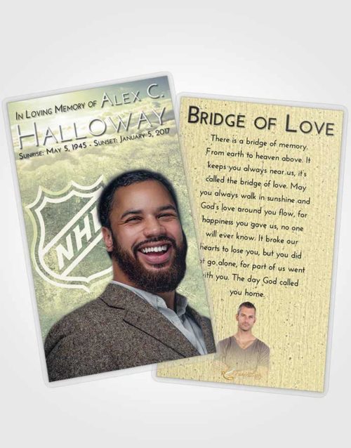 Funeral Prayer Card Template At Dusk Hockey Tranquility