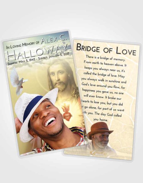 Funeral Prayer Card Template At Dusk Jesus Love