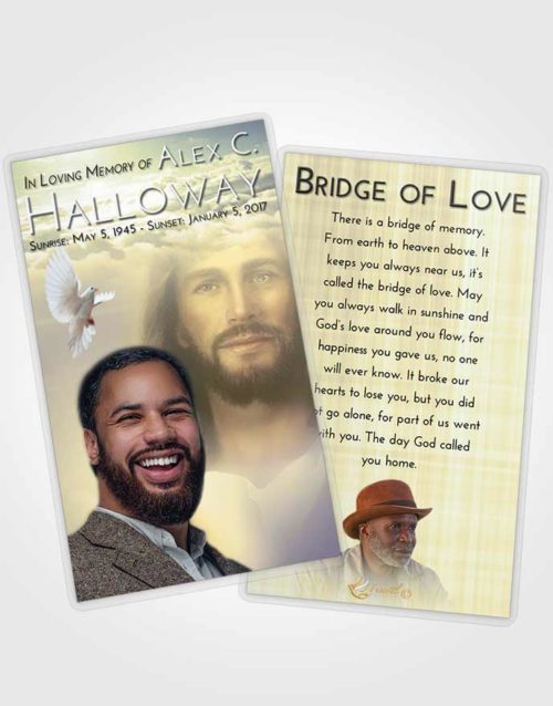 Funeral Prayer Card Template At Dusk Jesus in Heaven