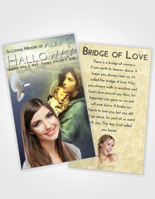 Funeral Prayer Card Template At Dusk Mary and Jesus