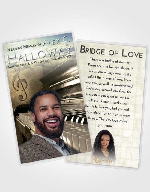 Funeral Prayer Card Template At Dusk Piano Passion