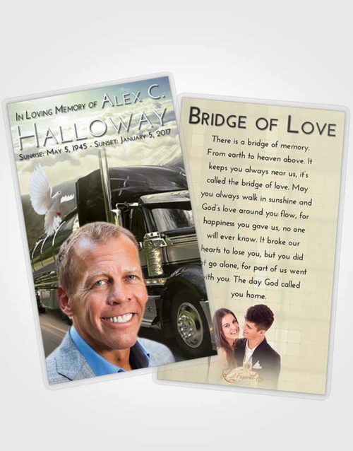 Funeral Prayer Card Template At Dusk Trucker Life