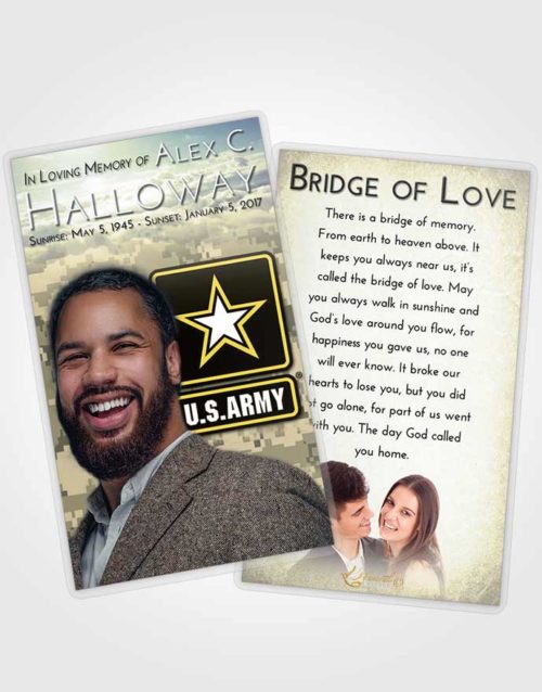 Funeral Prayer Card Template At Dusk United States Army
