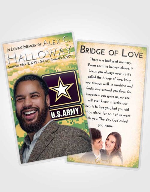 Funeral Prayer Card Template Emerald Serenity United States Army