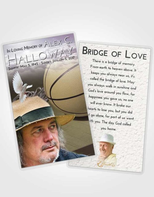 Funeral Prayer Card Template Evening Basketball Peace