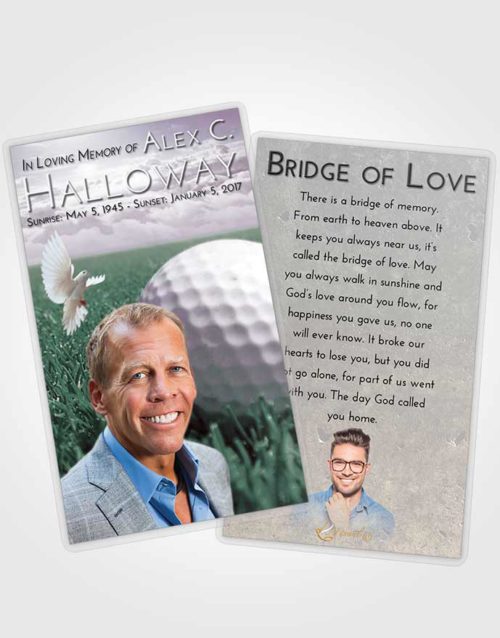 Funeral Prayer Card Template Evening Golf Serenity