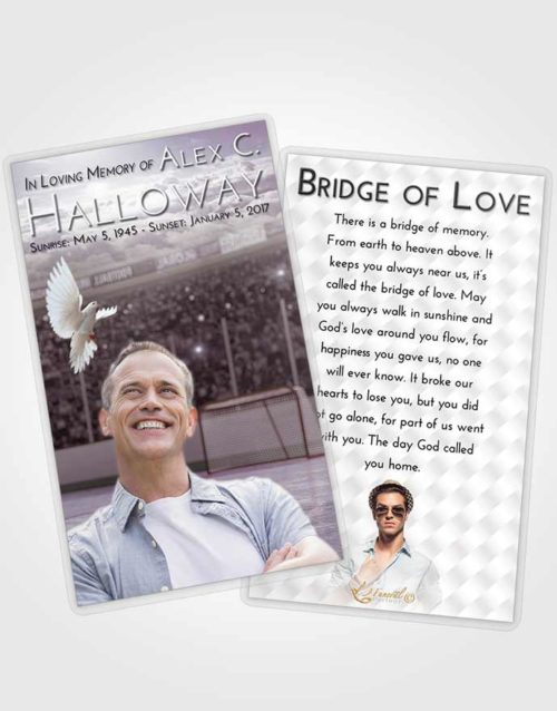 Funeral Prayer Card Template Evening Hockey Love