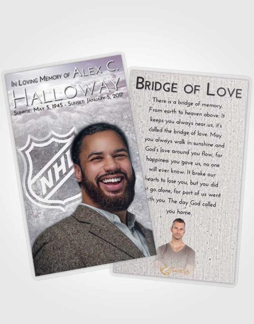 Funeral Prayer Card Template Evening Hockey Tranquility