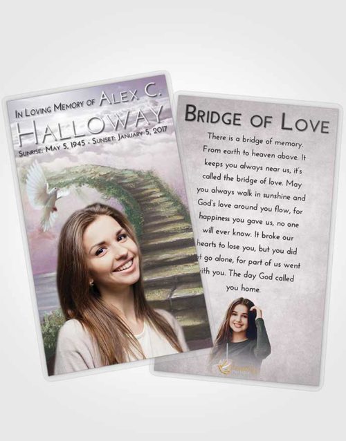 Funeral Prayer Card Template Evening Stairway Above