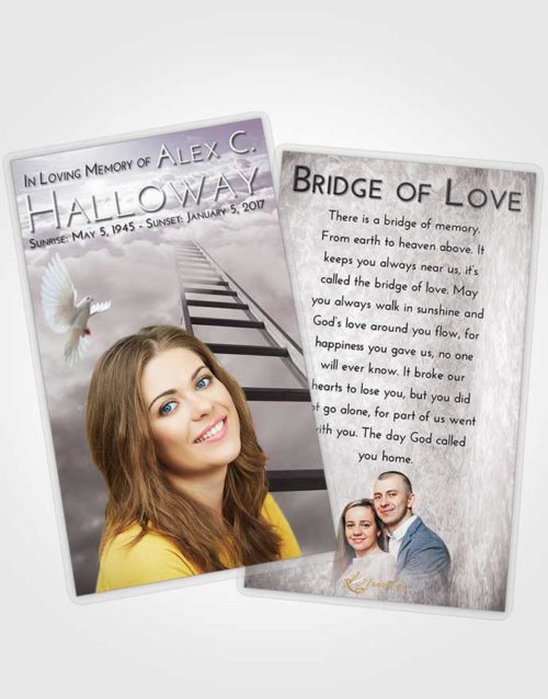 Funeral Prayer Card Template Evening Stairway to Forever