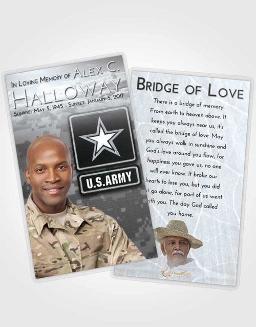 Funeral Prayer Card Template Freedom Army Duty