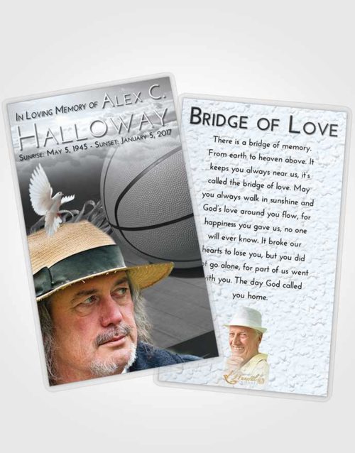 Funeral Prayer Card Template Freedom Basketball Peace