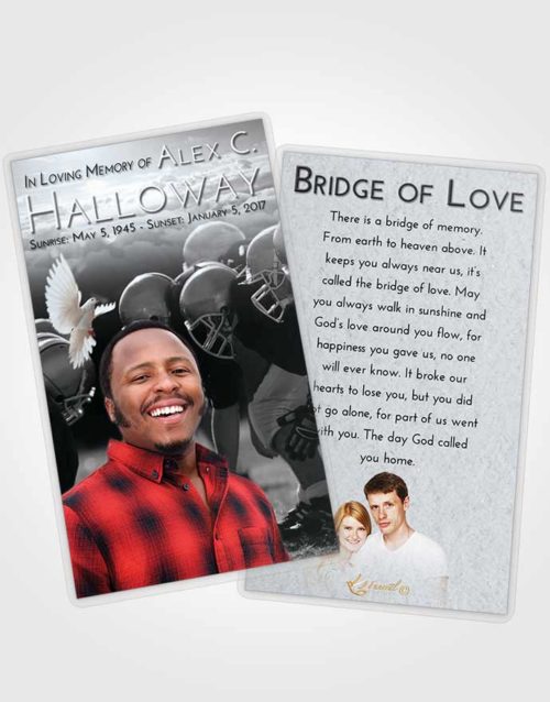 Funeral Prayer Card Template Freedom Football Day