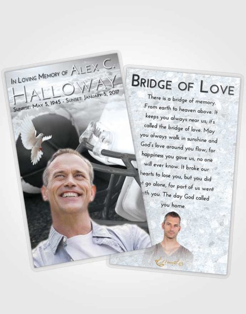 Funeral Prayer Card Template Freedom Football Party