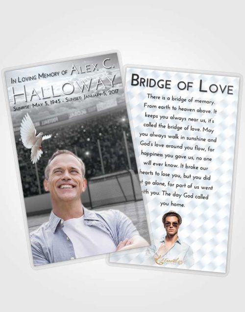 Funeral Prayer Card Template Freedom Hockey Love