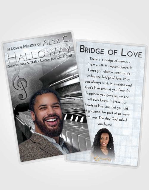 Funeral Prayer Card Template Freedom Piano Passion