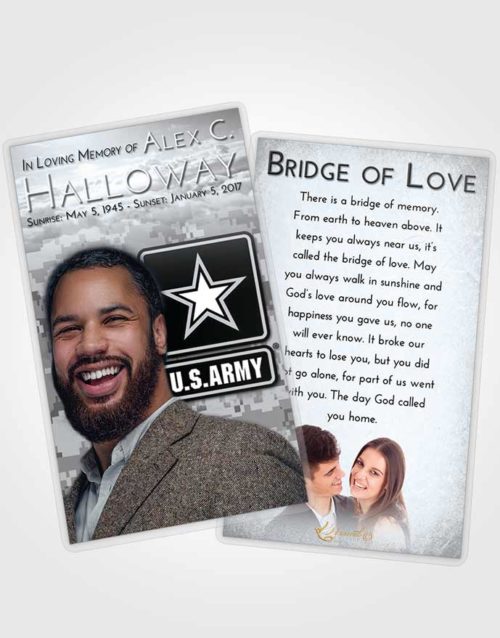 Funeral Prayer Card Template Freedom United States Army