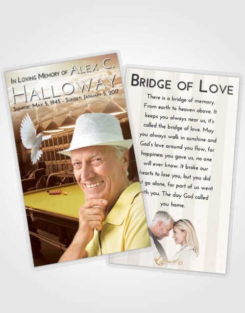 Funeral Prayer Card Template Golden Billiards Journey