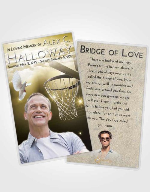 Funeral Prayer Card Template Harmony Basketball Pride