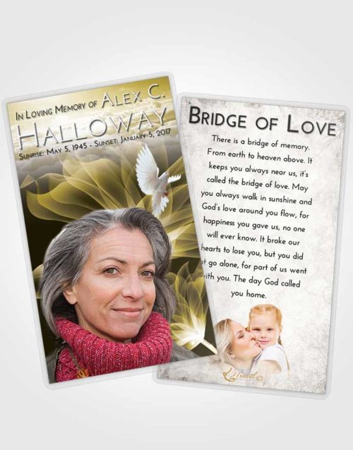 Funeral Prayer Card Template Harmony Flower Peace