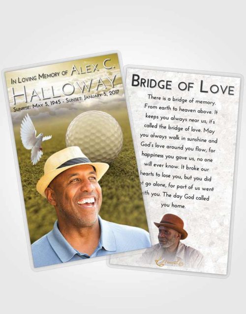 Funeral Prayer Card Template Harmony Golfing Honor
